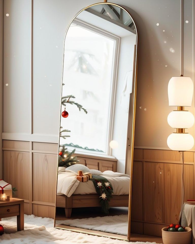 Arched Mirror - Full Length, Standing or Wall Mounted, 58"18", Alum...
