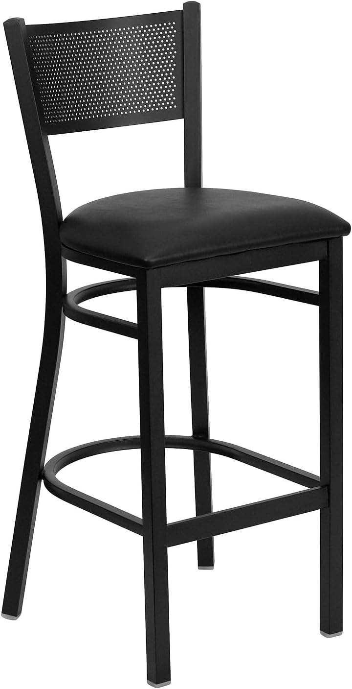 Flash Furniture Hercules Metal Restaurant Barstool, Black, 2-Pack