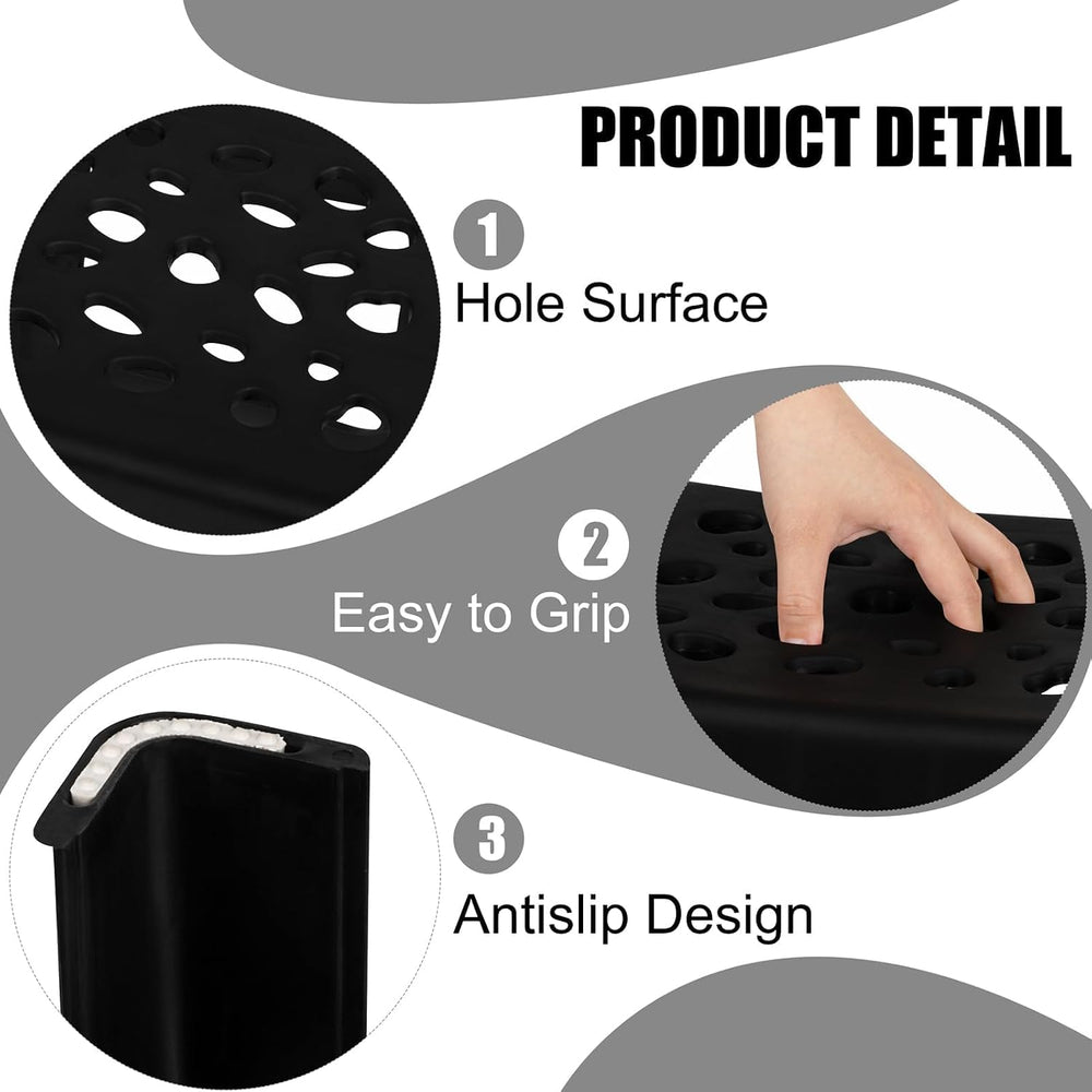 TURSTIN 6 Pack Plastic Stools 16.9 Inch Black Nesting Stools Portable Backles...