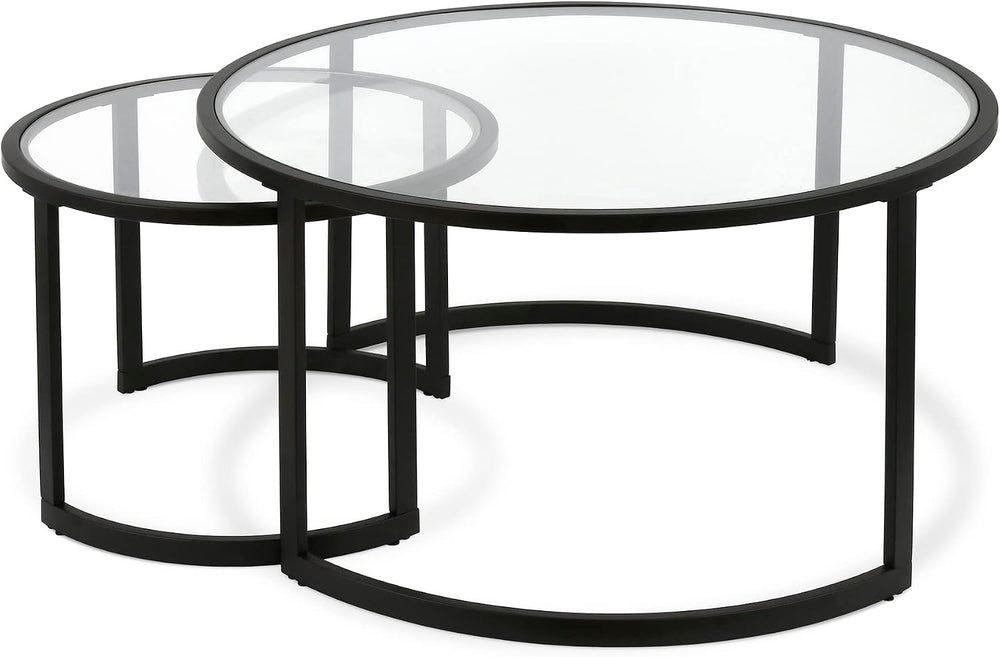Henn&Hart 36" Modern Coffee Table, Black