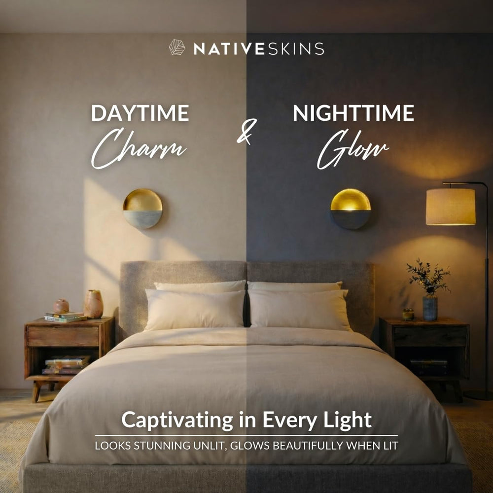 NativeSkins Eclipse Wall Candle Sconces Set of 2 - Round Tea Light Holders