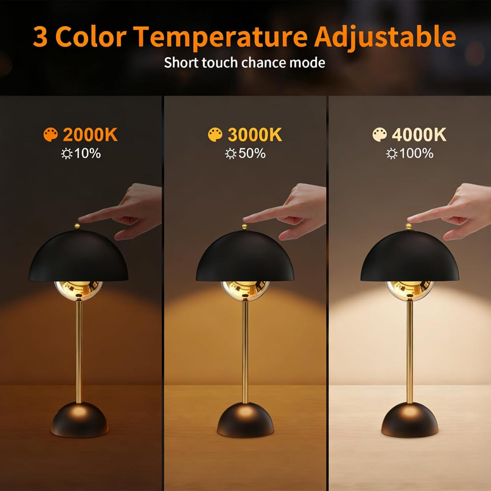 Dawnrise Cordless Table Lamp with 3 Color Temperatures, Modern Luxury Style