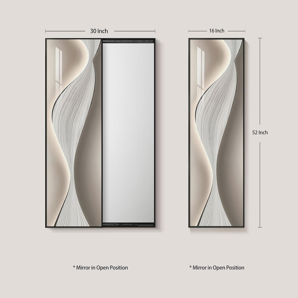 Framed Sliding Wall Mounted Full Length Mirror, Modern Full Body Mirror