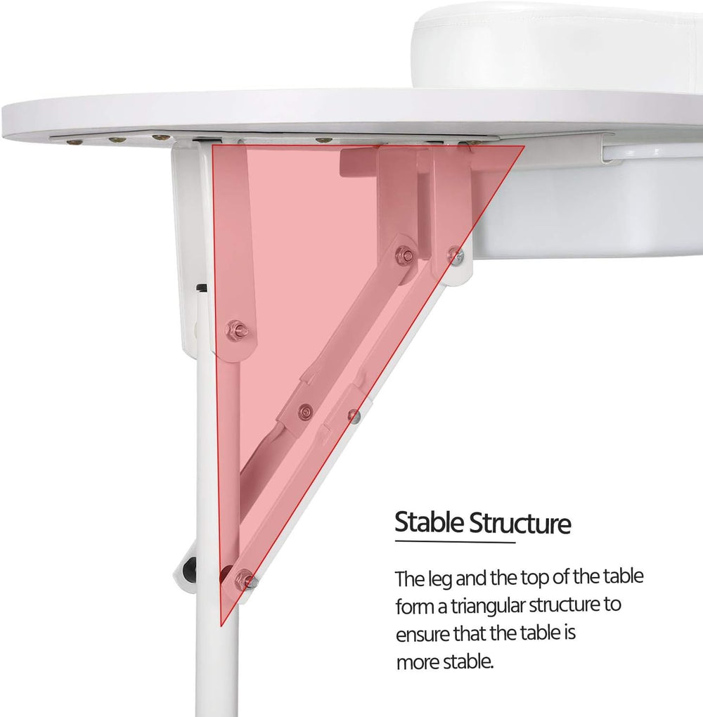 Yaheetech Portable Manicure Table Foldable Nail Desk with Drawer, White