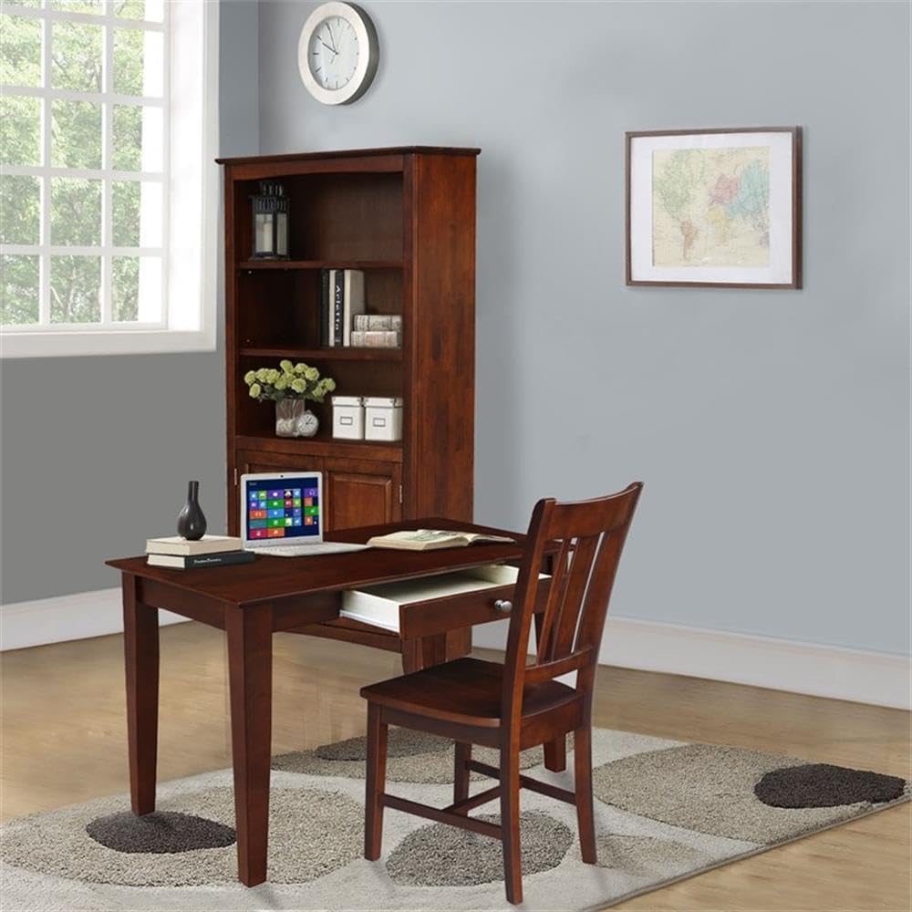 IC International Concepts, Writing Table, Solid Real Wood, Sturdy Parawood, E...