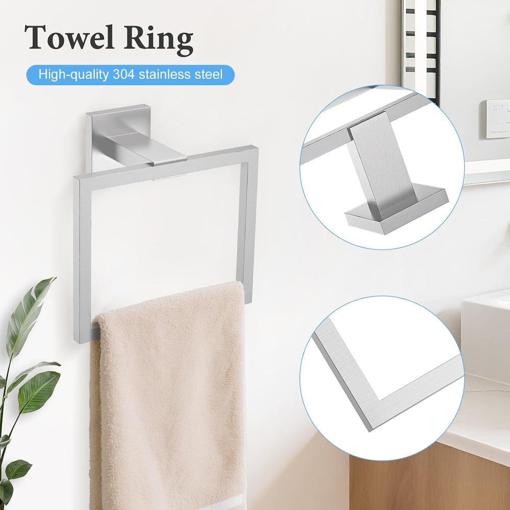 TURS Bathroom Hardware Set Brushed Nickel 4-Piece Towel Bar Set Include 24 In...