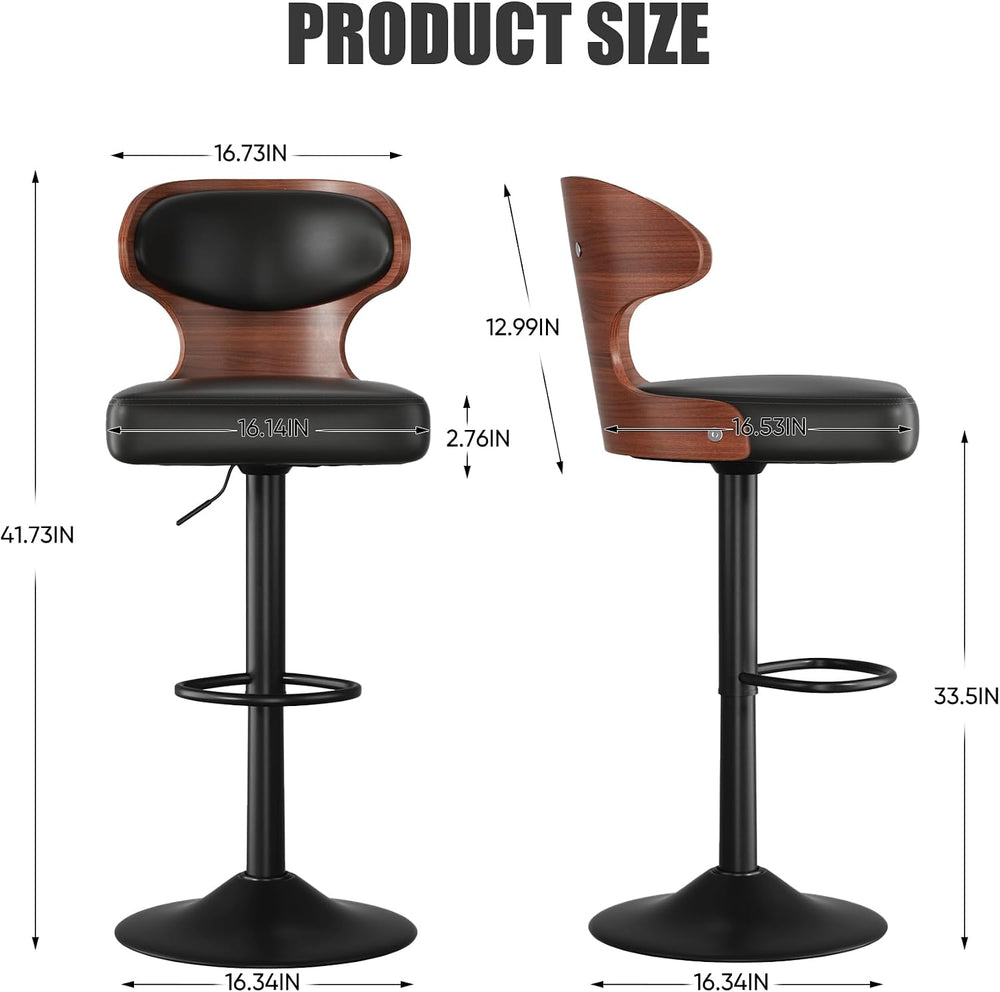 Swivel Bar Stools Set of 1,Adjustable Height Bentwood Barstools