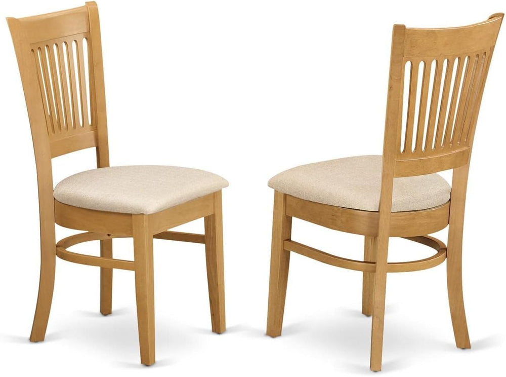 East West Furniture DLVA3-OAK-C 3 Piece Dining Set Contains a Round Dining Ro...