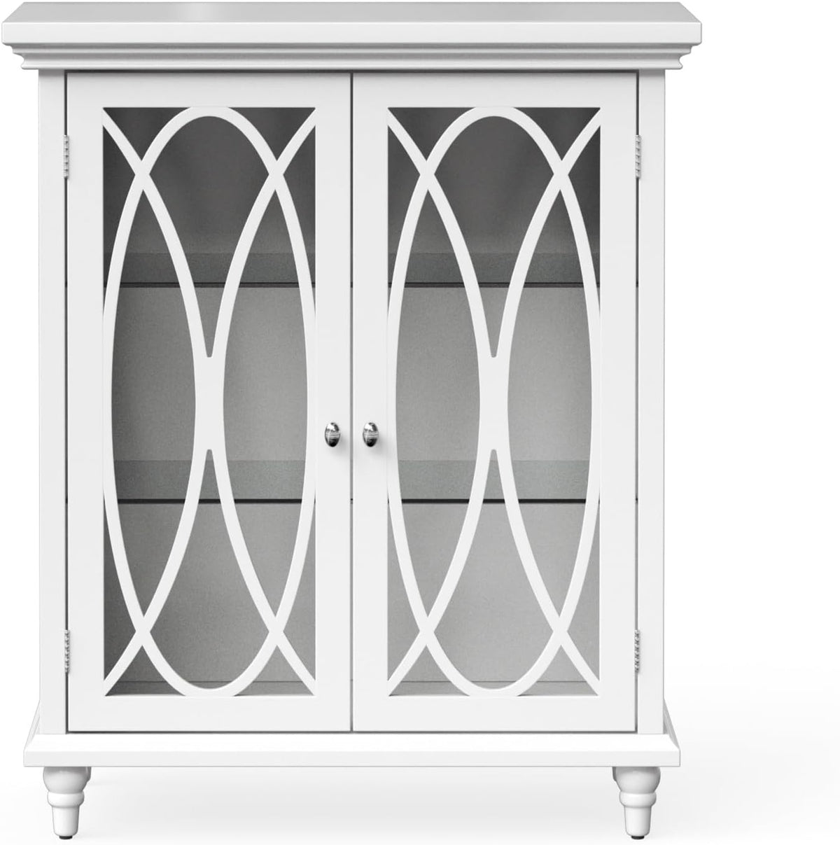 Teamson Home Florence 26 in. x 32 in. 2-Door Freestanding Wooden Floor Cabinet with Adjustable Shelves for Storage Solutions in Bathrooms, Kitchens, Laundry Rooms, Home Offices, White