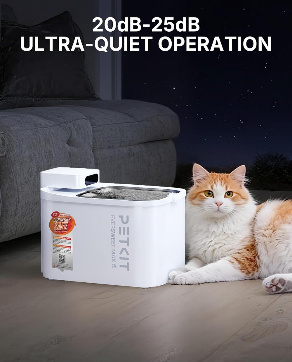 PETKIT EVERSWEET MAX 2 Cat Water Fountain Dishwasher Safe, Cordless