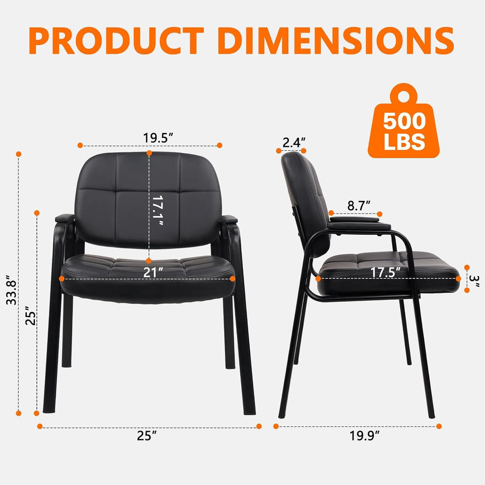 CLATINA Big & Tall 500 lbs Waiting Room Guest Chair, Leather Office Recep...