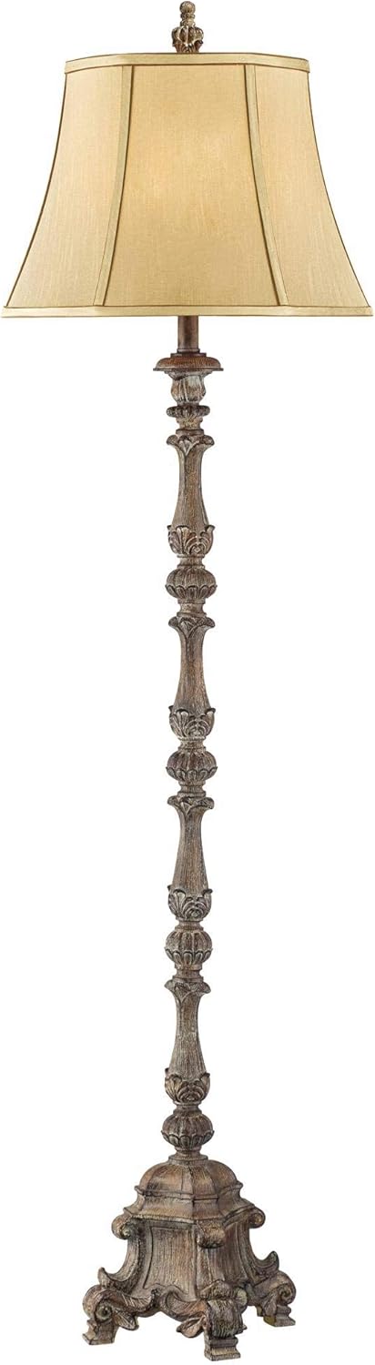 Regency Hill 62" Tall Traditional French Candlestick Faux Wood Floor Lamp