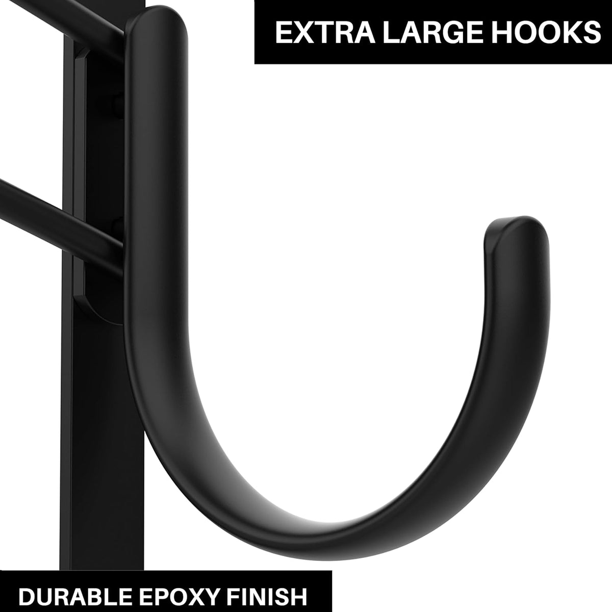 LYNK Professional® Home™ Over the Door Hooks - 14 Hook – Over the Door Coat Rack - Over the Door Hanger - Hanging Towels or Clothes - Bathroom, Bedroom, Laundry Room - Lifetime Ltd. Warranty, Black