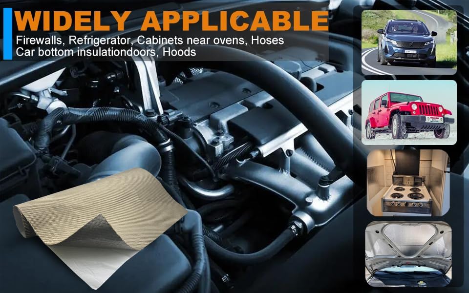 Titanium Thermal Barrier Adhesive Backed Heat Blanket Heat Shield Mat 12'...