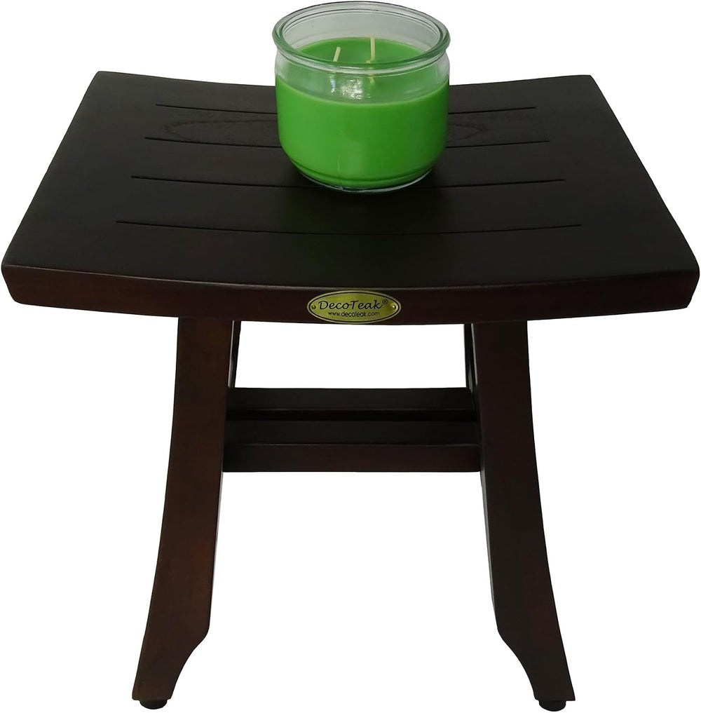 DecoTeak Satori 14" Teak Shower Shaving Foot Rest with Adjustable Feet