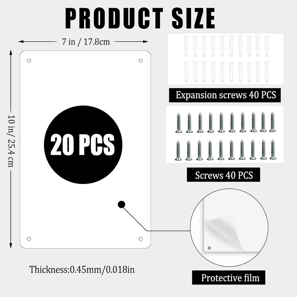 20 Pcs Sublimation Metal Sign Blanks 7x10 Inch, Aluminum Sublimation Yard Sig...