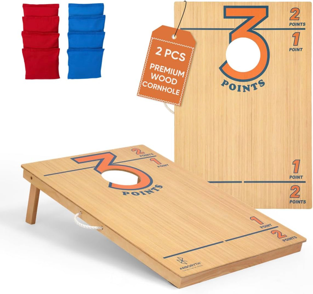 Regulation Cornhole Board Set - Dare to Play at 4x2 ft or 3x2 ft