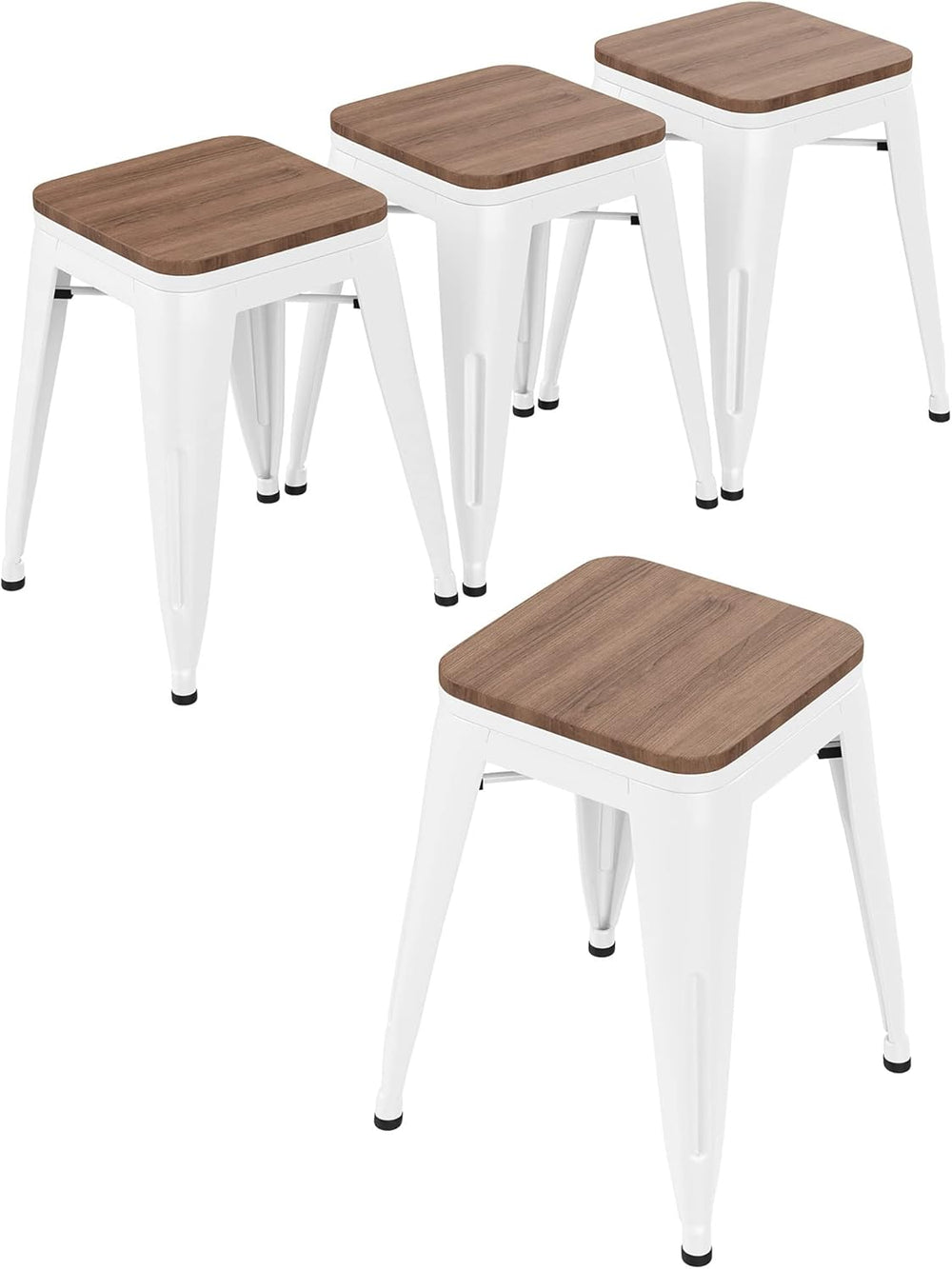 Changjie Furniture 18 Inch Stools Metal Dining Chairs Set of 4 Stackable Scho...