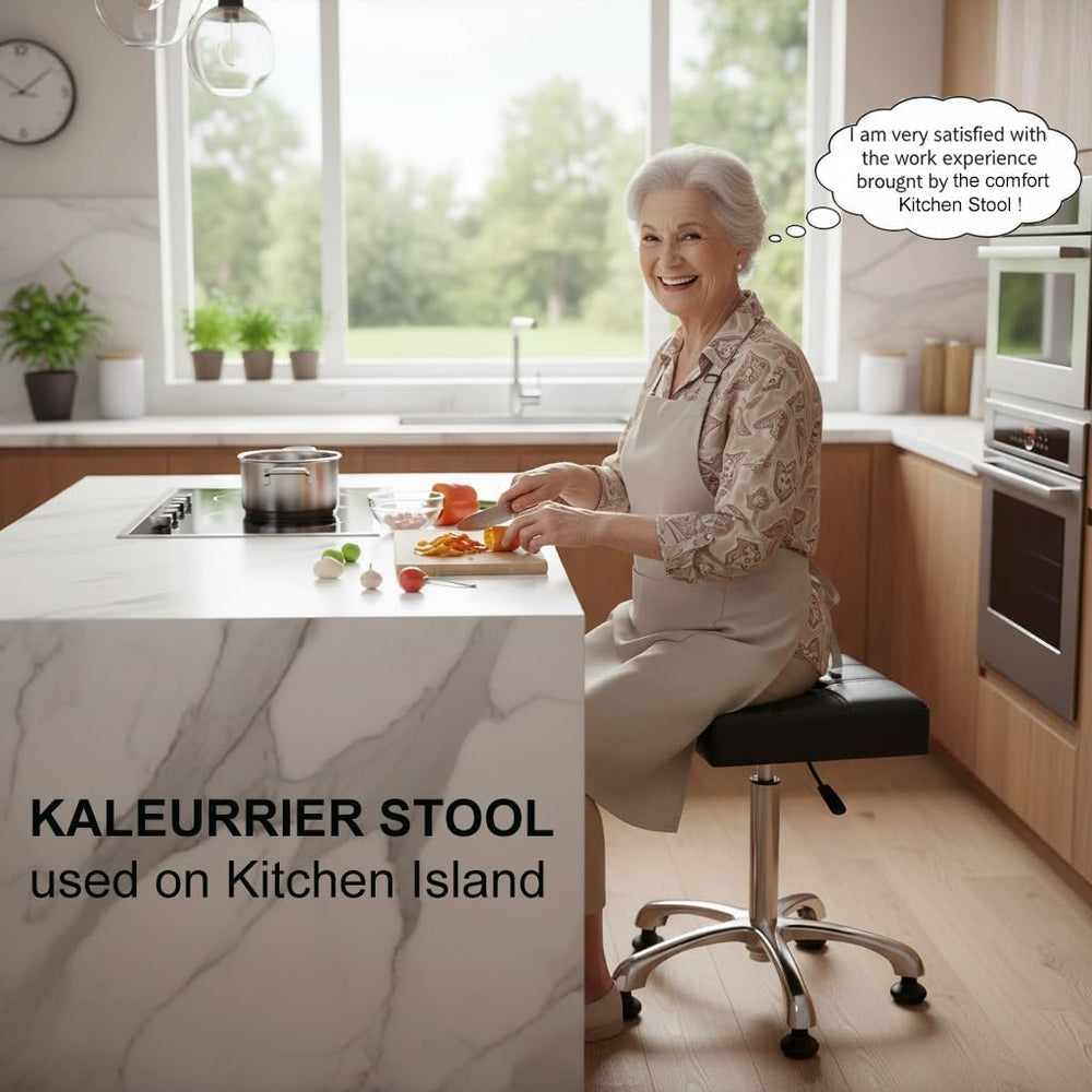 Kaleurrier Heavy Duty Stool Backless: Adjustable Stool no Wheels for Studio