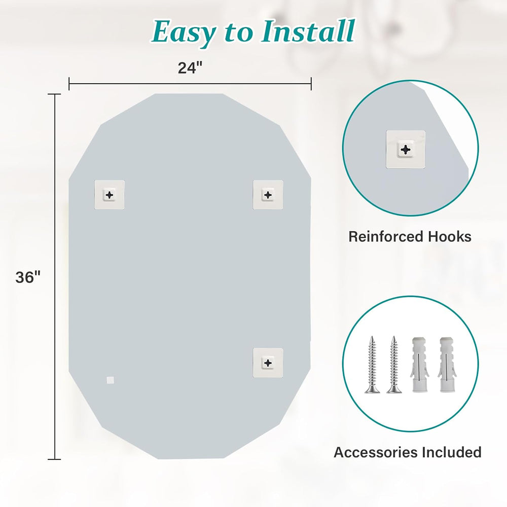Pregaspor Single Beveled Edge Bathroom Vanity Mirror, 23.6" x 35.4"...