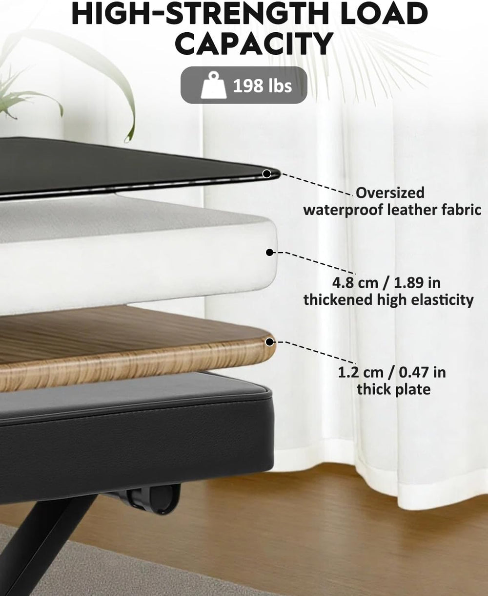 STRICH Piano Bench Folding Stool, Adjustable X-Style Piano Chair with 2.3 inc...