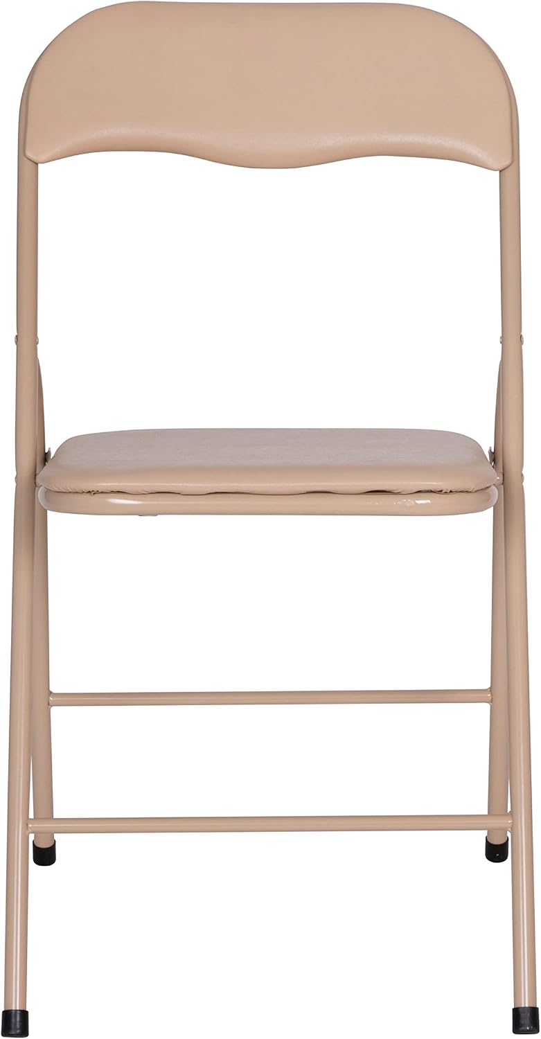 EMMA + OLIVER Tan Square Folding Card Table and Chairs Set for 4 Players