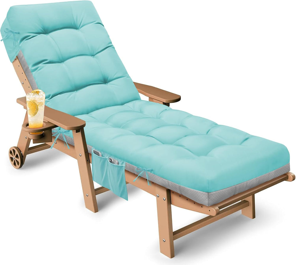 Outdoor Lounge Chair Cushion, Waterproof Replacement Chaise Lounge Cushions f...