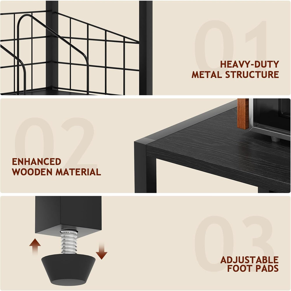 Homsorout Record Player Stand with Vinyl Storage - 5-Tier Turntable Table wit...