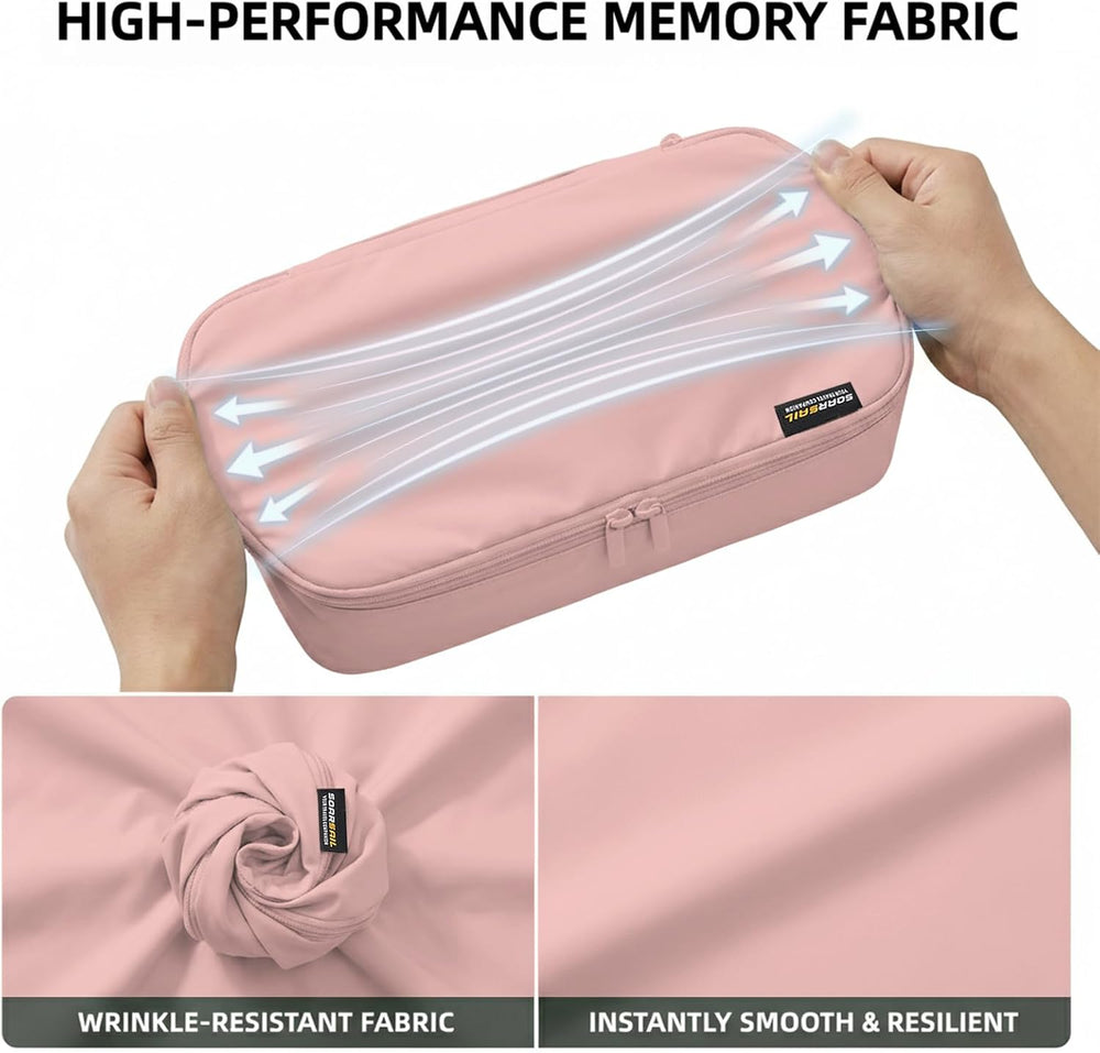 4 Medium Compression Packing Cubes for 3–7 Day Travel, Dusty Pink