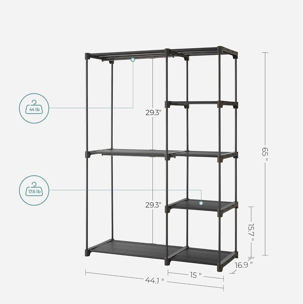 SONGMICS Portable Closet, Freestanding Closet Organizer, Clothes Rack