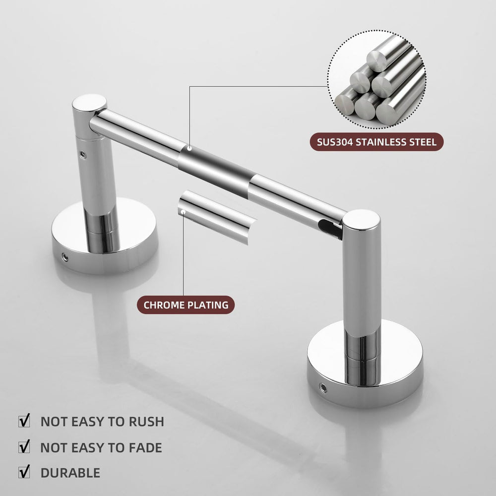 Chrome Toilet Paper Holder Towel Ring,Bathroom Hardware Set,Hand Towel Holder...