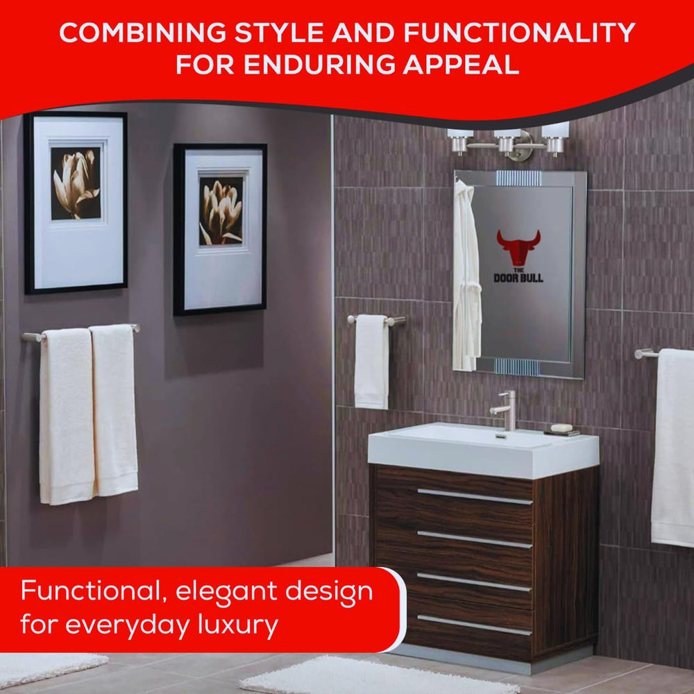 The Door Bull Modern 4-Piece Bathroom Hardware Set - Brushed Nickel