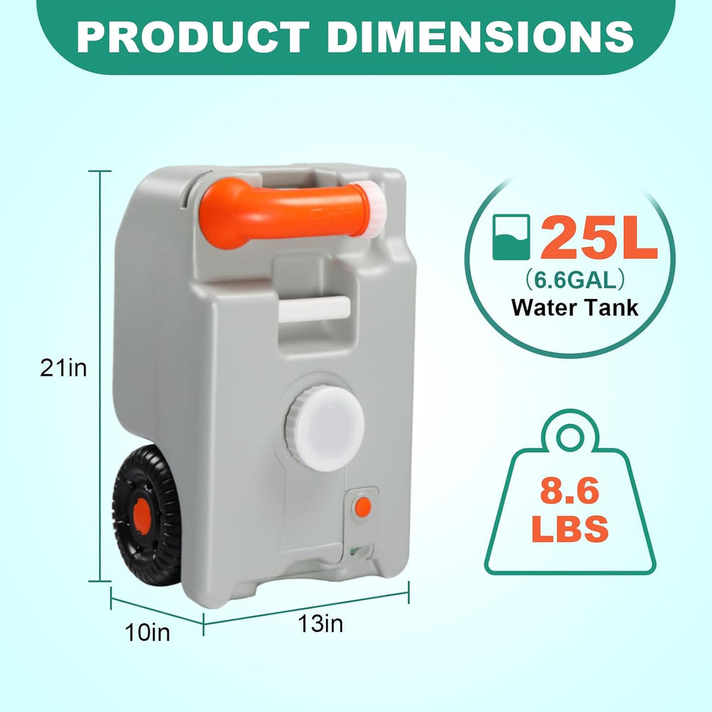 VINGLI Tote Tank| 10 Gal/ 20 Gal Portable Wheeled Fresh/Grey/Black Water Tank...