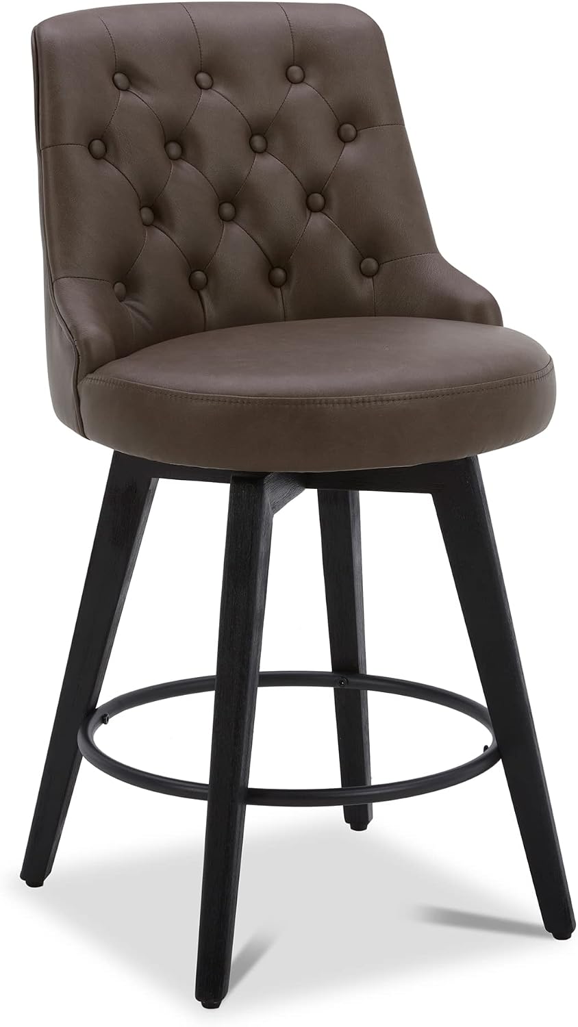 Watson & Whitely Counter Height Bar Stools Swivel Barstools, Chocolate