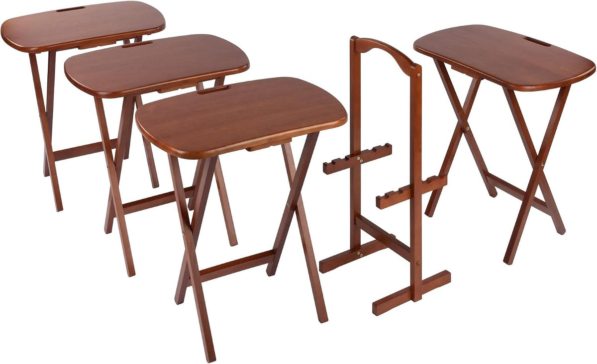 winsome lucca set of 4 foldable snack tables, package contents