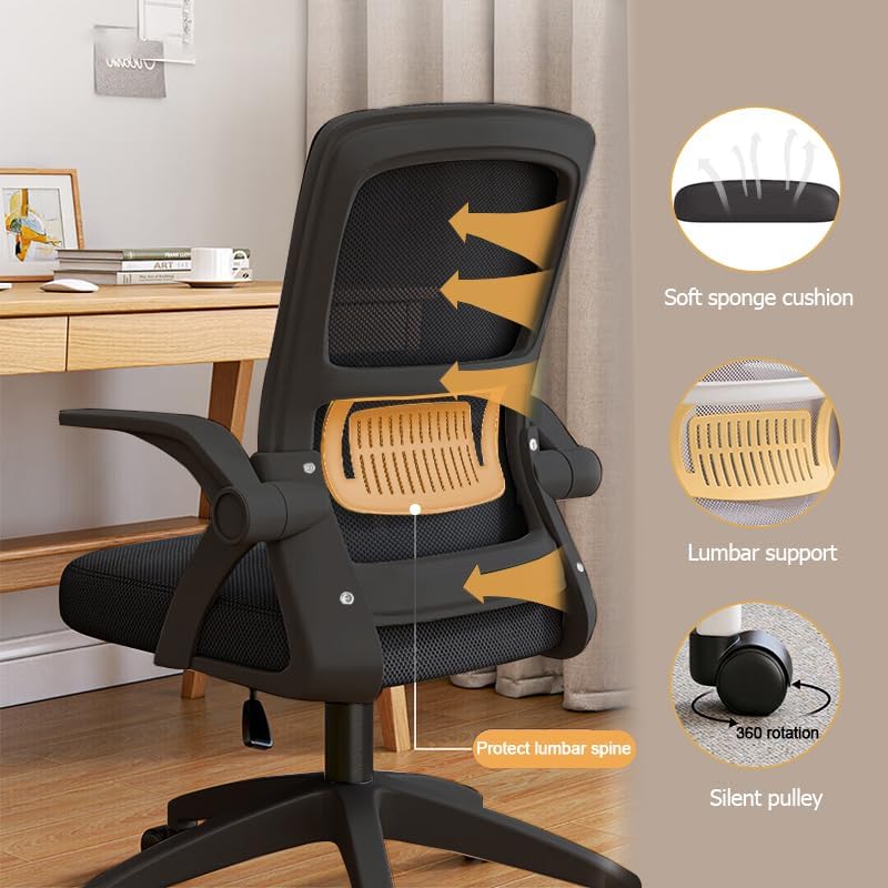 Ergonomic High‑Back Mesh Office Chair, Swivel Adjustable Desk Chair