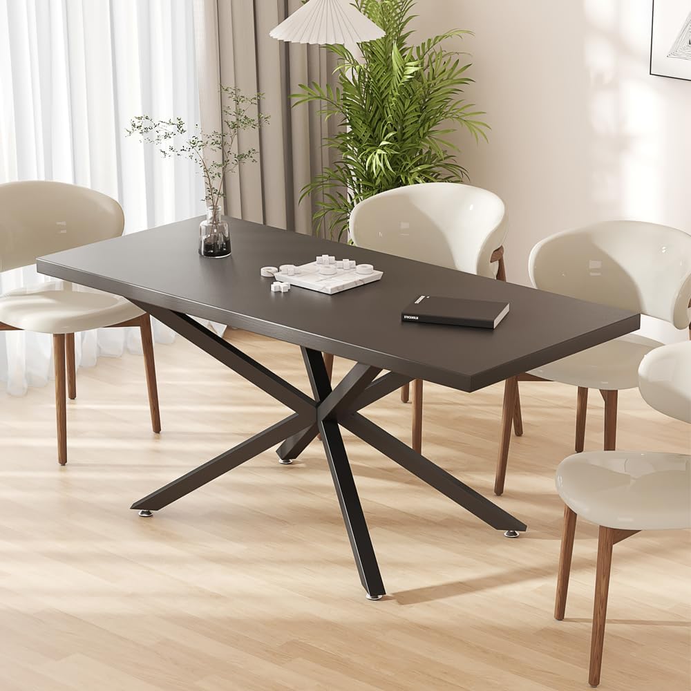 KaKaBB Dining Table Legs 30 Inch - Heavy Duty Metal Table Base for Wood/Glass/Marble Tops, Kitchen Table Legs & Desk Legs, DIY Furniture Legs with Suction Cups (Black, 30")