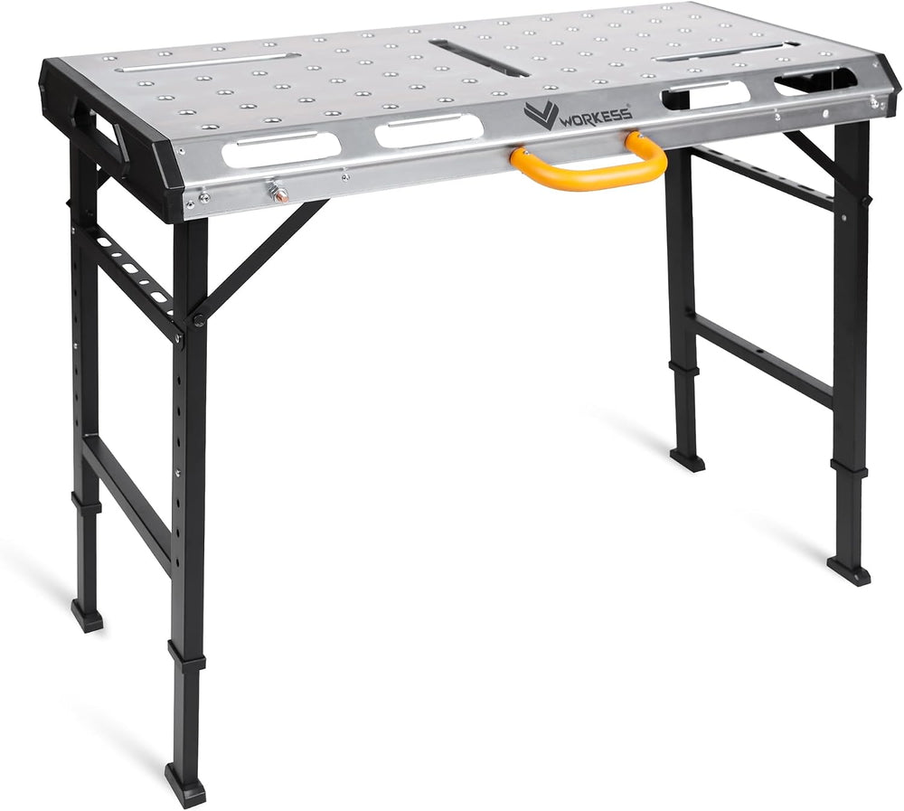 WORKESS Metal Welding Table Folding 1000 lbs Load Capacity Heavy Duty Steel C...