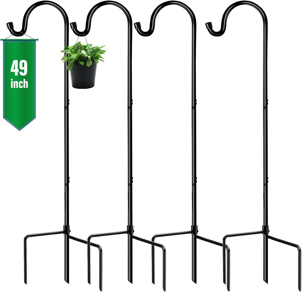 GOFORWILD 4 Pack 49 Inch Shepherd Hooks for Bird Feeder Outdoor
