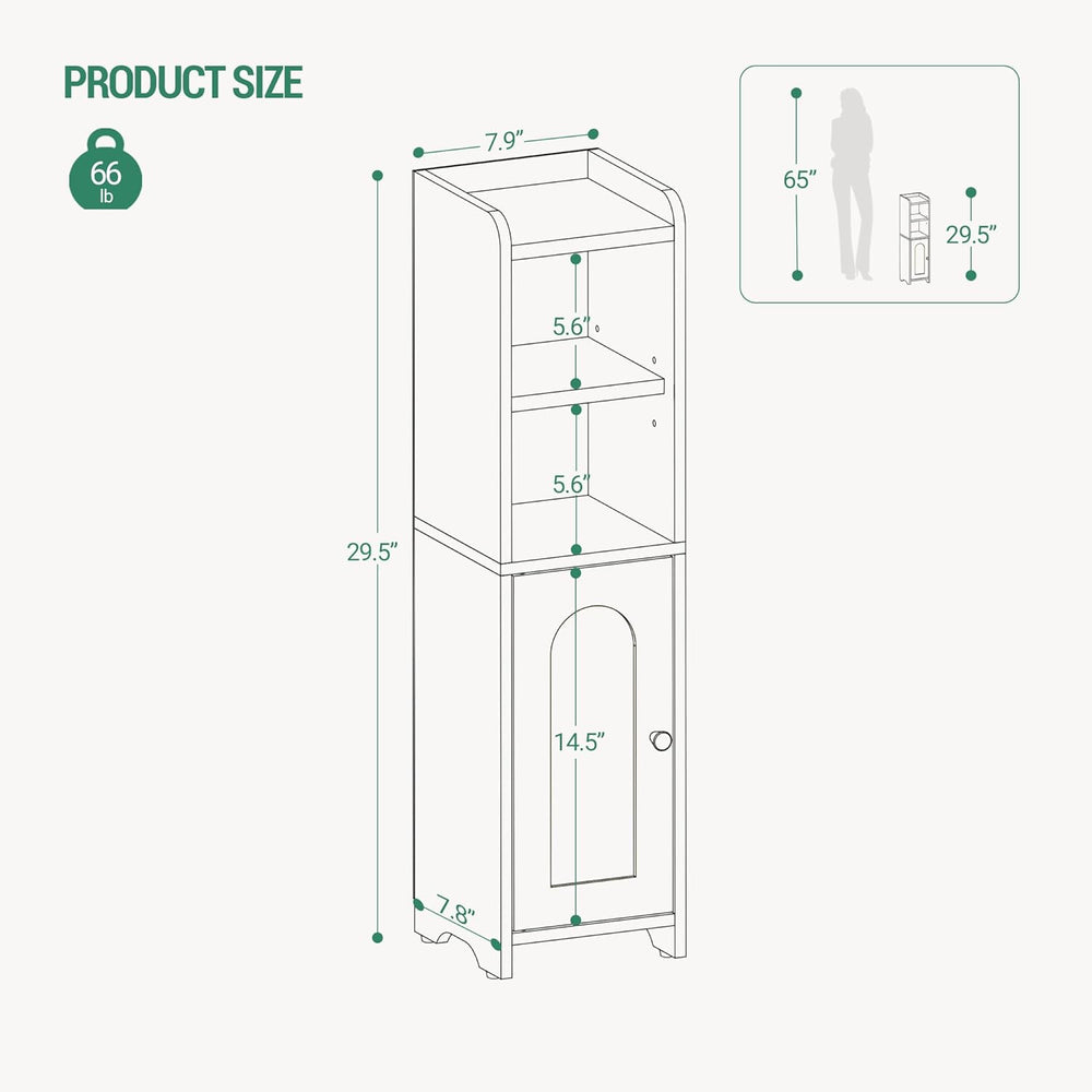 Hzuaneri Bathroom Storage Cabinet, Narrow Toilet Paper Cabinets with Doors