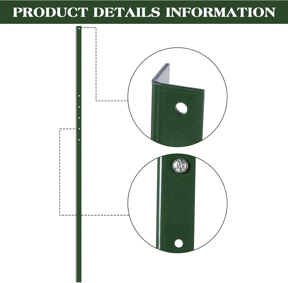 Yaocom 2 Pcs 4 ft Steel Sign Post, Green Coated Stakes for Parking Road