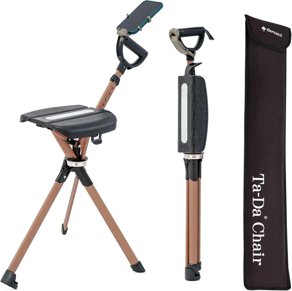 STEP2GOLD Ta-Da Chair S2 PRO MAX, Walking Stick with Chair, Cane with Seat