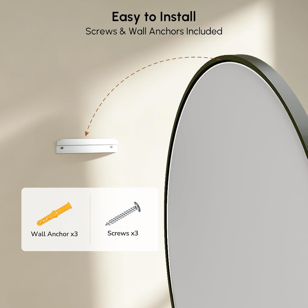 USHOWER Black Oval Bathroom Mirror, 24x36 Inch Oval Mirror