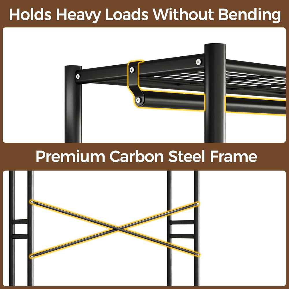 HYSEYY Rolling Clothes Rack Heavy Duty Clothing Rack for Hanging Clothes