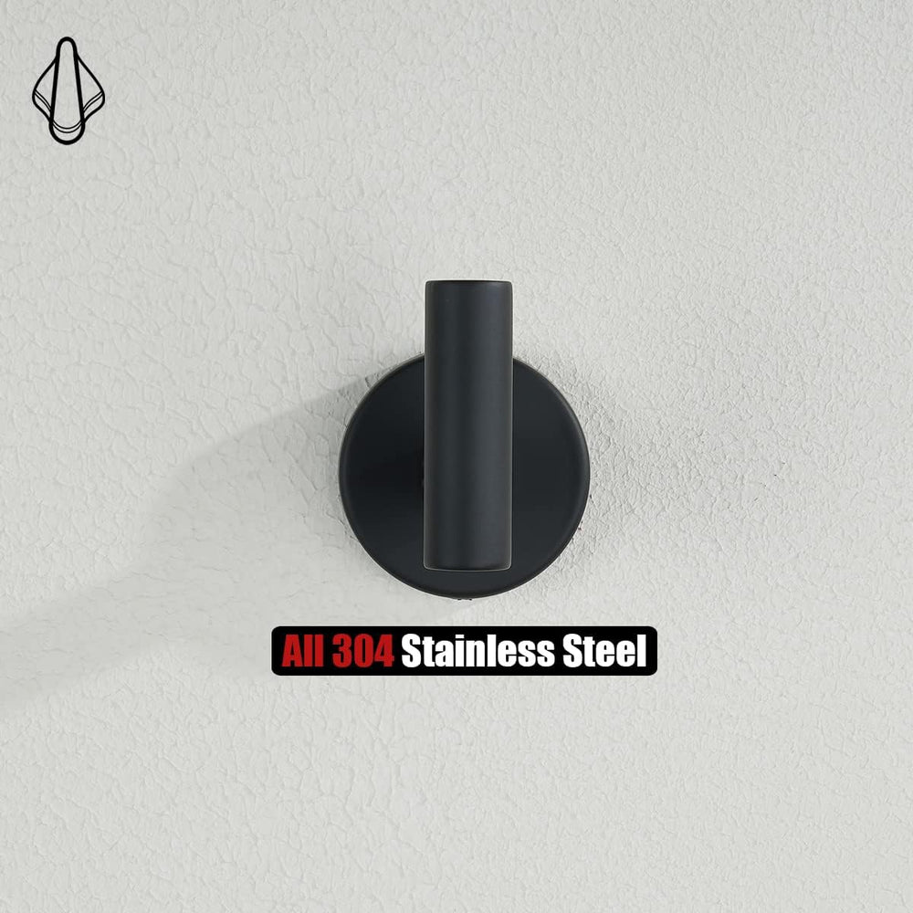 JQK Black Bathroom Towel Hook, Coat Robe Clothes Hook for Bathroom Kitchen Ga...