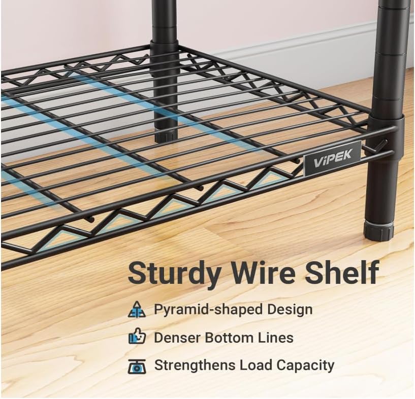 VIPEK X5 Extra Large Expandable Clothes Rack, Closet Organizer System Black
