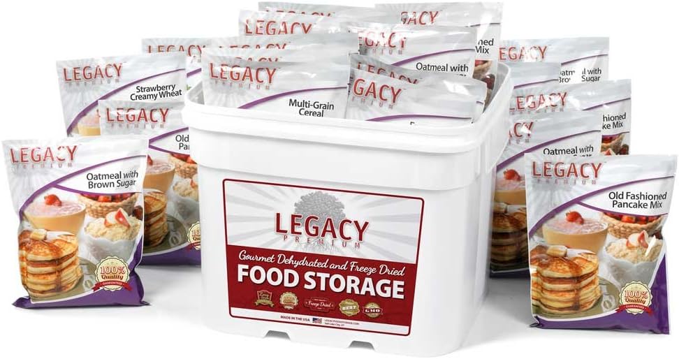 Legacy Food Storage 120 Serving Breakfast Bucket, Emergency Food Supply, 52,4...