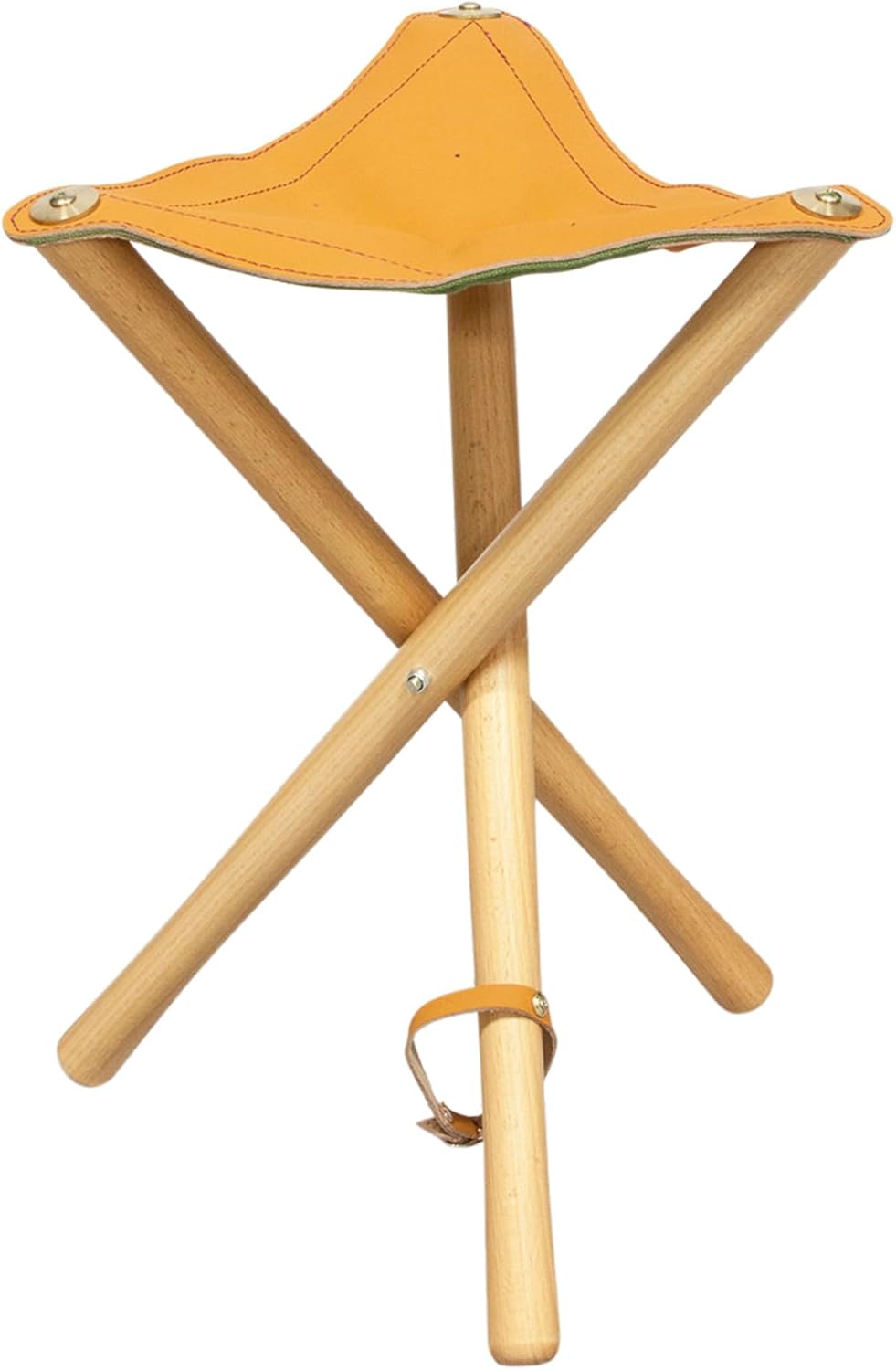 Jack Richeson 694061 Three Leg Wood Artist Folding Stool, Saddle Leather