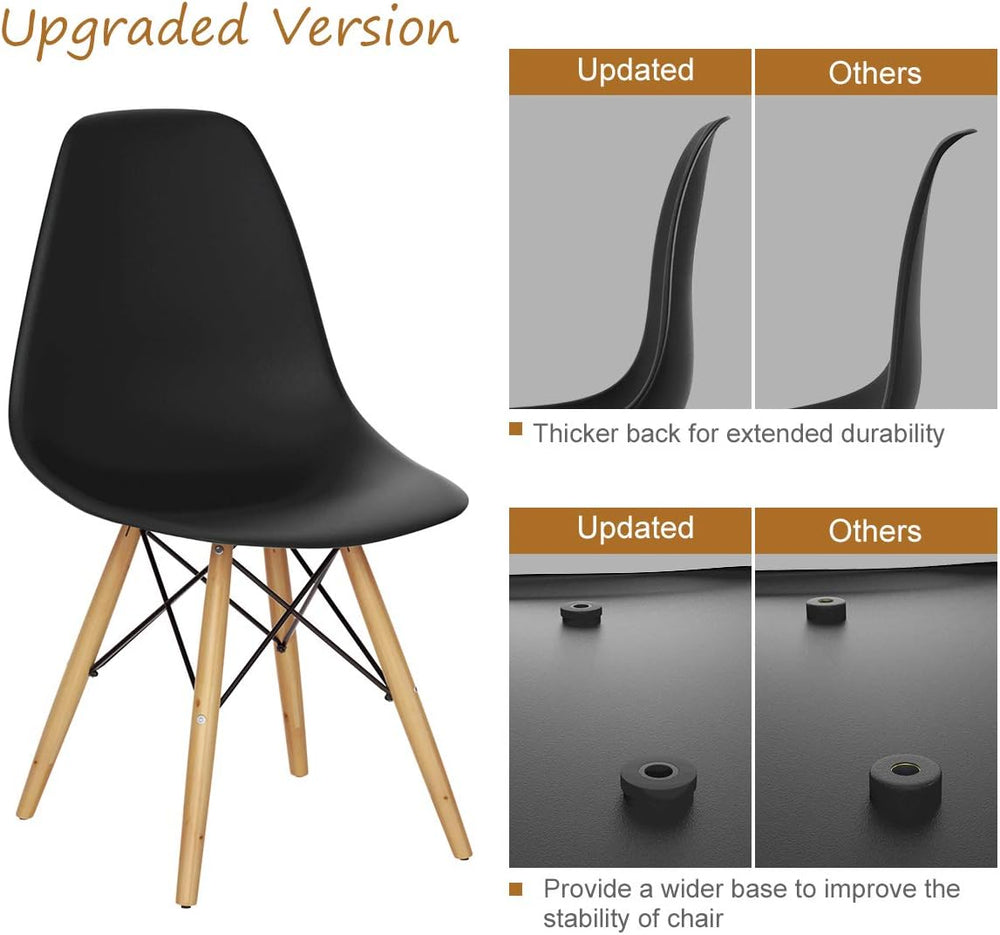 GIANTEX Dining Chairs Set of 2 Black, Pre Assembled Dining Room Chairs