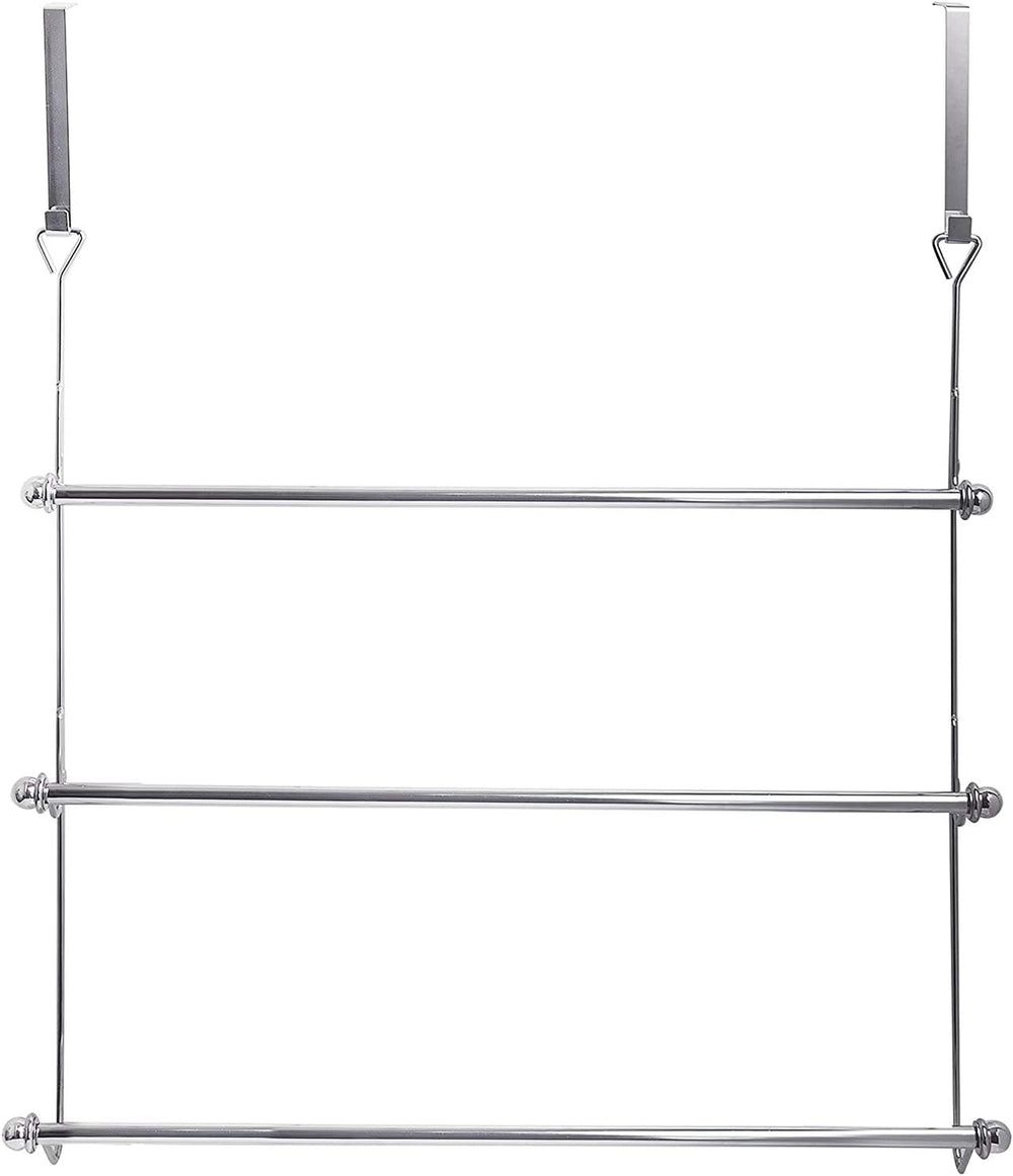 MyGift 3 Tier Over Door Towel Rack, Chrome Bathroom Towel Holder